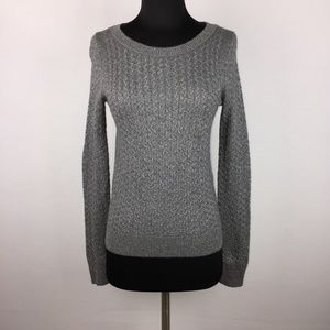 Ann Taylor LOFT XS Gray Metallic Sweater Holiday